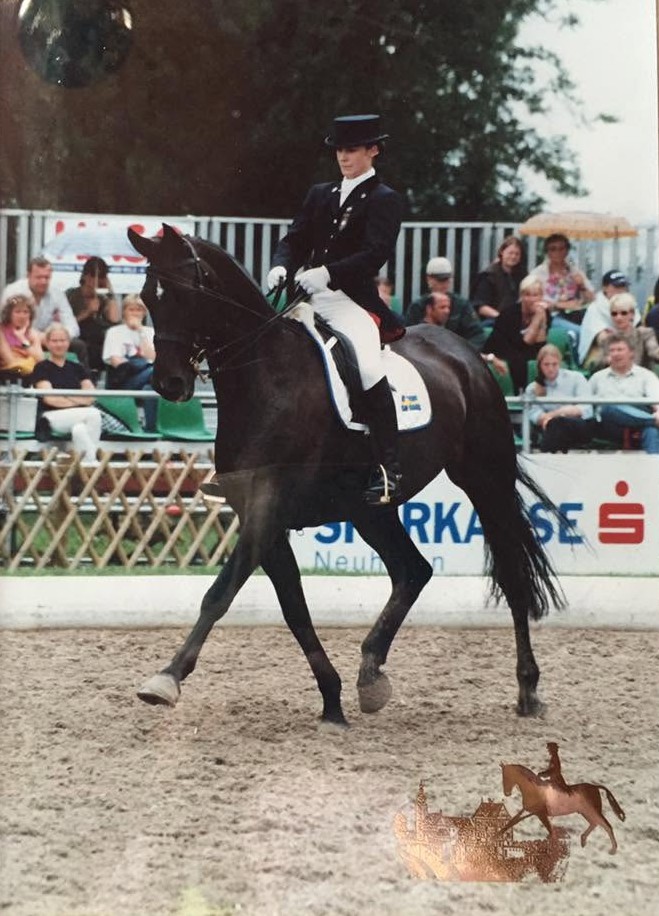 Eleonor Lilja på Junior-EM 1999 med hästen Alabama